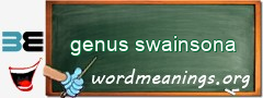 WordMeaning blackboard for genus swainsona